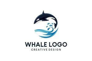 Wal Logo Design Springen Über kreativ Wellen vektor