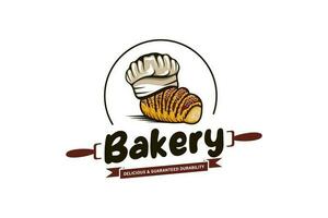 Bäckerei Logo Design, handgemacht Kuchen und Bäckerei Essen Logo Vektor Illustration