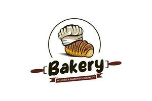 bageri logotyp design, handgjort kaka och bageri mat logotyp vektor illustration