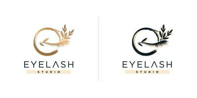 Wimpern Logo Design mit kreativ Brief e Idee vektor