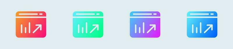 Diagramm solide Symbol im Gradient Farben. Statistik Zeichen Vektor Illustration.