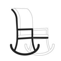 gungande stol svartvit platt vektor objekt. trä- svängande veranda stol. bekväm sittplats. redigerbar svart och vit tunn linje ikon. enkel tecknad serie klämma konst fläck illustration för webb grafisk design