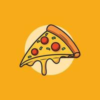 utsökt pizza ikon tecknad serie illustration vektor