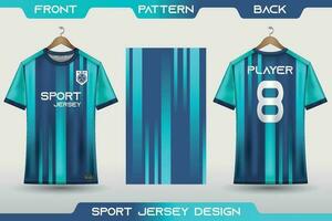 Sport Jersey und T-Shirt Vorlage Sport Jersey Design. Sport Design zum Fußball, Rennen, Spielen Jersey. mit Vorderseite, zurück Aussicht und Muster. vektor