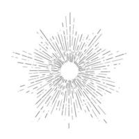 Retro-Sonnenstöße, Vintage strahlende Sonnenstrahlform für Logo, Etiketten oder Embleme und Typografie-Dekorationsschablonen-Vektorillustration lokalisiert auf weißem Hintergrund. vektor