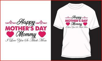 glücklich Mütter Tag T-Shirt Design Vektor Illustration