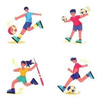 bunt av Sport person platt illustrationer vektor