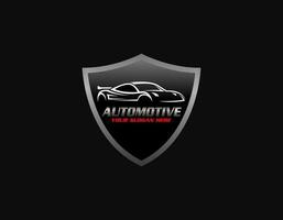 Illustration von Auto Vermietung Logo, Emblem, Abzeichen isoliert auf schwarz Hintergrund, dunkel Logo mit attraktiv Farbe Gradient. vektor