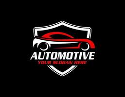 Illustration von Auto Vermietung Logo, Emblem, Abzeichen isoliert auf schwarz Hintergrund, dunkel Logo mit attraktiv Farbe Gradient. vektor