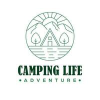 Camping Leben Landwirtschaft Vektor Logo Design. natürlich Landschaft Logotyp. Natur Logo Vorlage.