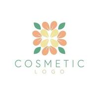 kosmetisch Blumen- Vektor Logo Design. einfach Blume Logotyp. geometrisch Blume Logo Vorlage.