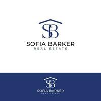 sofia barker verklig egendom vektor logotyp design. hus och sb initialer logotyp. brev s och b logotyp mall.