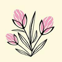 kreativ beschwingt Karte mit Rosa Tulpen im Sanft sanft saftig Farben. vektor