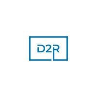 företags- brev d2r i rektangel monogram logotyp design vektor