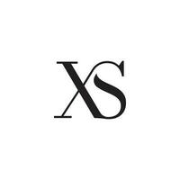 modern serif brev xs monogram logotyp vektor