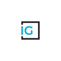 Brief ich G Platz Logo Design Vektor