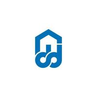 Brief dd Haus Logo Design Vektor