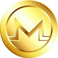 golden Farbe von Monero Münze Zeichen im isoliert. vektor