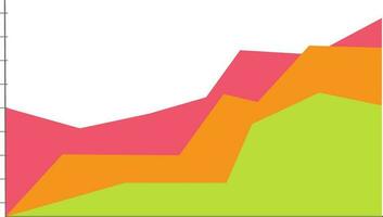 Geschäft Graph Diagramm mit bunt im eben Stil. vektor