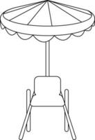 Regenschirm Symbol mit Stuhl zum Sitzung Konzept im Schlaganfall. vektor