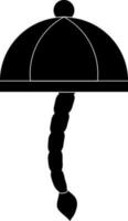 Chinesisch Mandarin Hut Symbol im Glyphe Stil. vektor