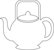 Illustration von Teekanne Symbol mit Griff im Schlaganfall. vektor