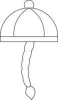 Chinesisch Mandarin Hut Symbol im Schlaganfall Stil. vektor