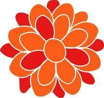 Orange Blume Design im eben Stil. vektor