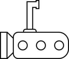 schwarz Linie Kunst U-Boot Symbol. vektor