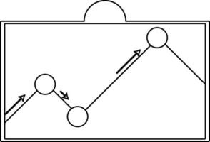 svart linje konst växande Diagram presentation på styrelse. vektor