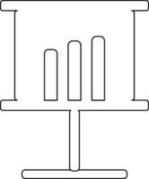 svart linje konst Graf presenter på styrelse. vektor