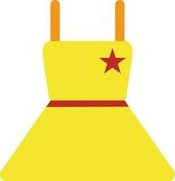 Gelb Kleid dekoriert mit rot Stern. vektor