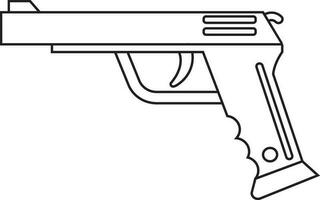 isoliert Gewehr im schwarz Linie Kunst. vektor