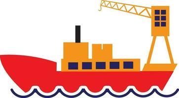 Illustration von ein Schiff im eben Stil. vektor