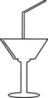 Cocktail Glas Symbol mit Rohr zum Luxus Konzept. vektor