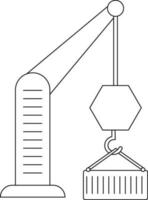 svart linje konst illustration av behållare med kran. vektor