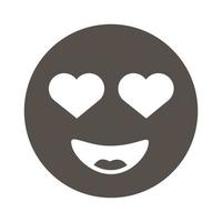Emoji schön mit Herzen Slang Silhouette Stilikone vektor