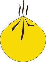 kinesisk klimp ikon i gul Färg med stroke. vektor