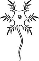 symbol av nervcell systemet i stroke stil för mänsklig kropp. vektor