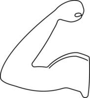 illustration av bicept muskel ikon i stroke för mänsklig kropp. vektor
