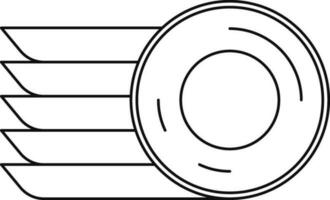 svart linje konst illustration av tallrik. vektor