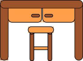 Tabelle Symbol mit Schemel zum Möbel Konzept. vektor