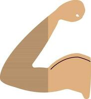 bizept Muskel Symbol im Mensch Körper mit Hälfte Schatten. vektor