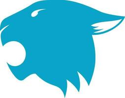 silhuett av lejon huvud ikon i blå Färg. vektor