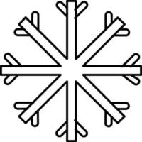 svart linje konst illustration av en snöflinga. vektor