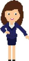 pixel konst illustration av en företag kvinna. vektor