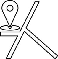 Linie Kunst, Karte Stift oder Ort Finder Symbol. vektor