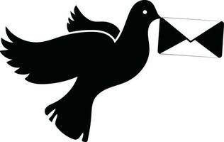 Symbol von fliegend Vogel mit Brief. vektor