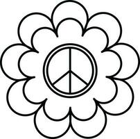 ikon av blomma inuti fred tecken. vektor