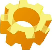 3d gul kugghjul eller redskap design. vektor